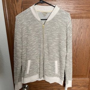 Lucky Brand Metallic Tweed Bomber Jacket